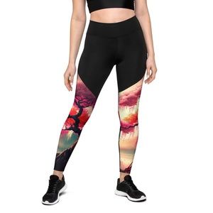 Asian Floral LaLa D&C Compression Sports Leggings